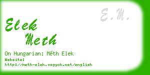 elek meth business card